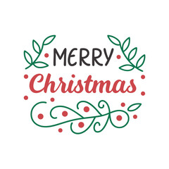 Obraz premium Merry Christmas typography vector illustration. 