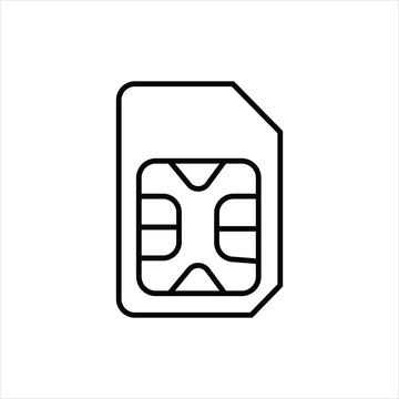 sim card line icon vector on white background.