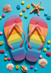 flip flops on the beach, summer, sandal, clothing, sandals, flip, red, isolated