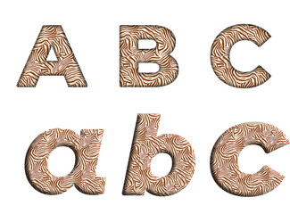 zebra print A, B, C  word alphabet letter text english font  