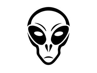 Alien Head Silhouette Icon  Extraterrestrial Graphic Symbol