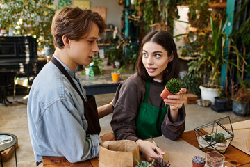 Creative exchange in an art studio sparking inspiration and imaginative ideas