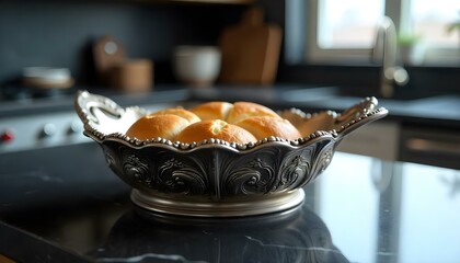 Empty bread basket isolated on white background