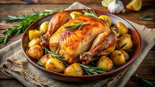 Delizioso pollo al forno con patate , cooking method