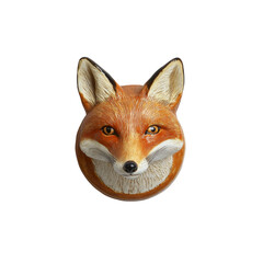 Fototapeta premium Red Fox Head Sculpture, Detailed Animal Figurine, Wildlife Decor