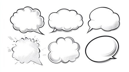 Collection of various comic book speech bubbles
