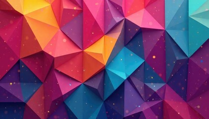 Fototapeta premium Abstract geometric shapes in vibrant colors forming a continuous pattern , mosaic, shapes, background