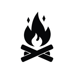 Campfire Cooking Icon Vector Illustration