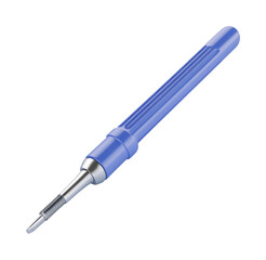 Naklejka premium Blue precision soldering iron with replaceable tip for electronics and repair
