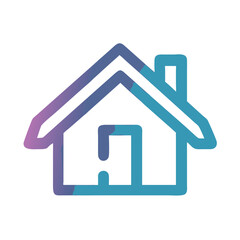 Fototapeta premium Modern Home Icon with Tech Elements for Real Estate or Smart Home Branding . Stylish, minimalist icon of a house with integrated tech elements, evoking a modern, smart home concept. 