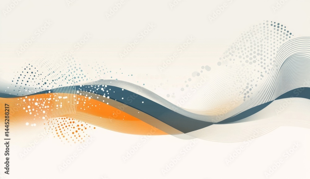 Poster abstract wavy design with layered colors and textured elements