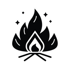 Outdoor Campfire Icon Vector Illustration Camping Graphic