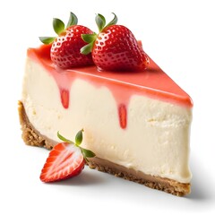 Strawberry Cheesecake Slice with Fresh Berries