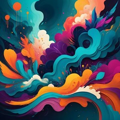 Obraz premium Abstract Colorful Fluid Art Painting