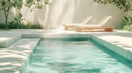 High photo modern swimming pool wit