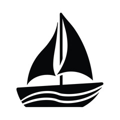 Sailboat In Wind Icon Vector Illustration