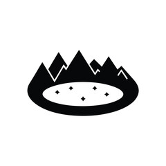 Small Alpine Lake Icon Vector Illustration