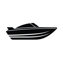Speedboat Racing Icon Vector Illustration