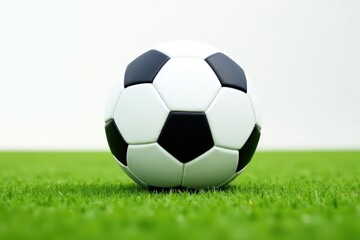 Naklejka premium Classic white football on pure white backdrop , photo, background