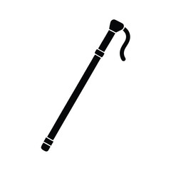 Wooden Hiking Stick Vector Icon