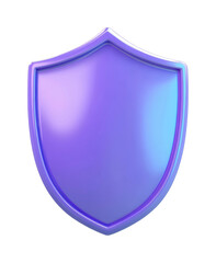Purple security shield emblem with glossy finish and soft gradient