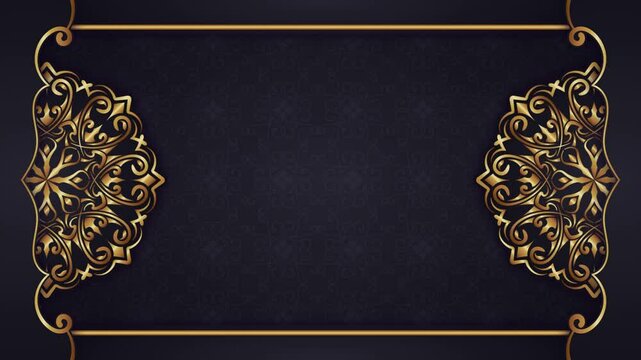 luxury background animation with golden mandala ornaments