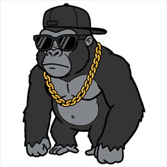 SimpleOutlined Gorilla Foot in Profile View