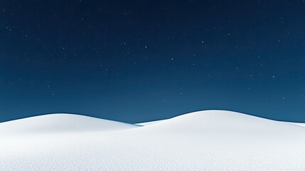 Starry Night Snowscape Serene Winter Landscape.
