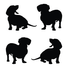 Dachshund silhouette illustration Design Dachshund Dog silhouette dogs