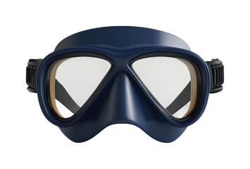 Blue diving mask with clear lenses for underwater exploration