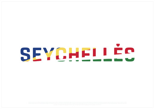 I love Seychelles, I love Seychelles typographic design with flag typography and heart on white background, Vector design of I love Seychelles, Seychelles National Day Design