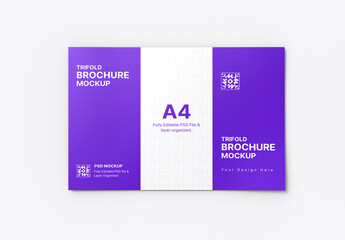 Open Trifold Brochure Mockup