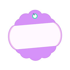 Cute purple tag label vector graphic design illustration template for product gift or sale promotion 00 char
