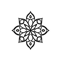 Obraz premium Mandala flower vector art design element floral pattern illustration graphic decoration decorative ornament icon