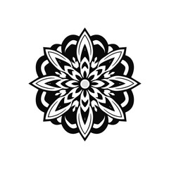 Black and white floral mandala design vector illustration for coloring page book and decoration art 00