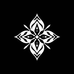 Floral vector design element decorative flower ornament abstract graphic black background pattern illustration