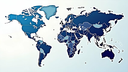 High-Resolution Country Trade Map: Major Export Destinations, Import Origins, Trade Balance Statistics, Shaded Regions, Intuitive Color Gradient, Report Design, Empty Space Left