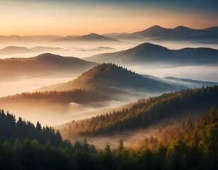 Obraz premium Misty Mountain Sunrise