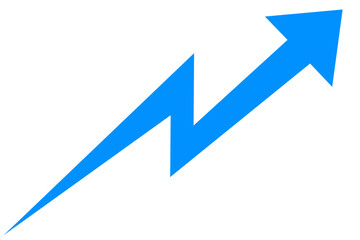 Blue arrow design isolated on transparent. Arrow icon. Business element 