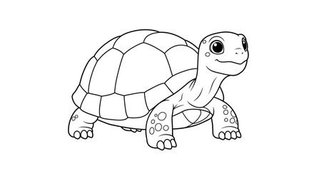 Cute Baby Desert Tortoise Character for Kids Educational Arid Life Coloring