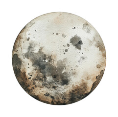 Naklejka premium Artistic watercolor of earth's moon with abstract details