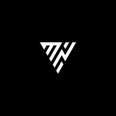 logo letter m and n combination triangle