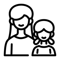 This Mother with daughter icon is suitable for Family, Fathers Day, Family Day, etc