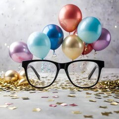 Celebration Glasses and Balloons