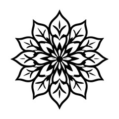 Black and white mandala design floral pattern vector illustration decorative element art print template