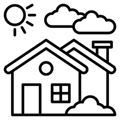 Residential Home line icon