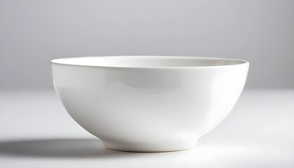 Empty White Ceramic Bowl on White Background