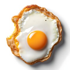 Fried Egg on Crispy Bread, Partially Eaten