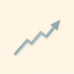Economic Growth Arrow Increasing on Neutral Background  