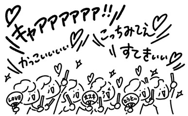 コンサートで盛り上がるアイドルファンのシニア女性達・推し活・fandom